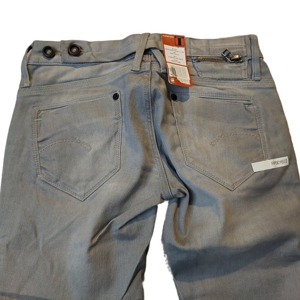 Retro Vintage G-Star Raw Midge Dover Straight Leg Mist Grey Denim Jeans Sz 24 NW - Picture 9 of 12
